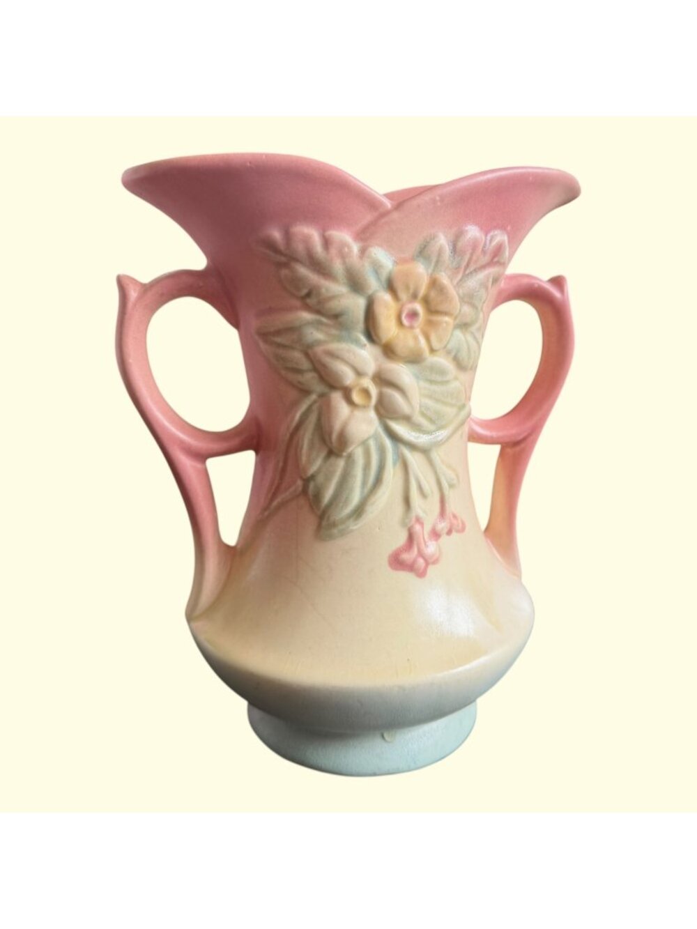 Hull Art Pottery "Wildflower" Double-Handled Vase #W-6 USA